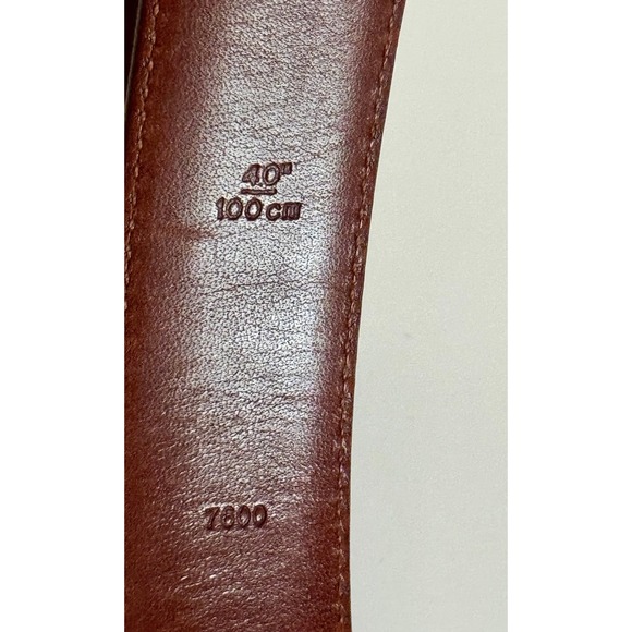 Men's Coach #7600 Belt Brown Leather Glove Tanned Cowhide Brass Buckle Size 40" - Picture 3 of 10